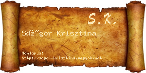 Sógor Krisztina névjegykártya