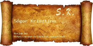 Sógor Krisztina névjegykártya